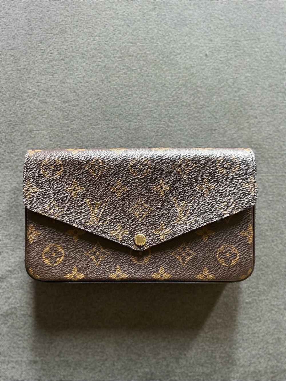 Louis Vuitton Monogram Canvas Envelope Wallet in Brown and Gold